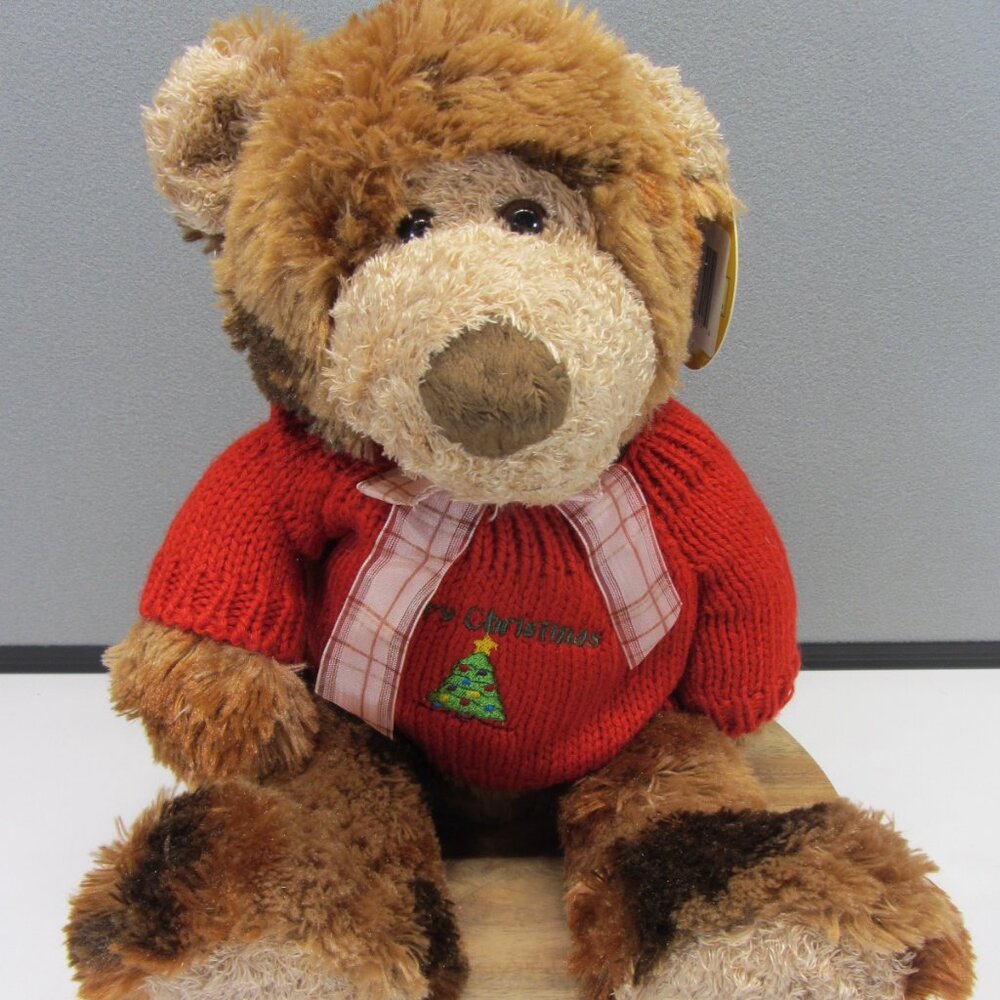 Melissa and Doug Brownson Mery Christmas Stuffed Plush Bear. NWT
